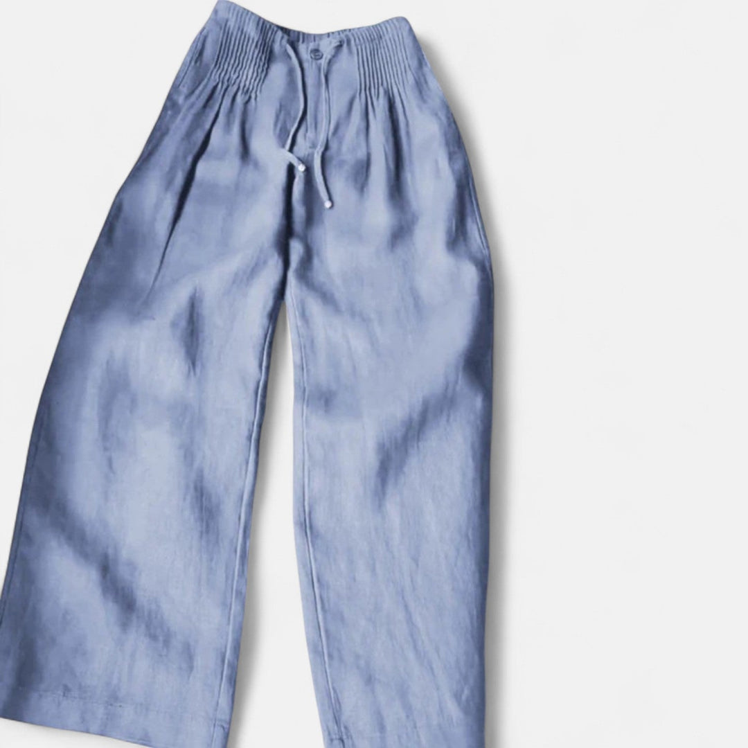 Camille | Wide-leg Pants in Cotton and Linen Blend