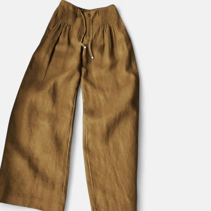 Camille | Wide-leg Pants in Cotton and Linen Blend