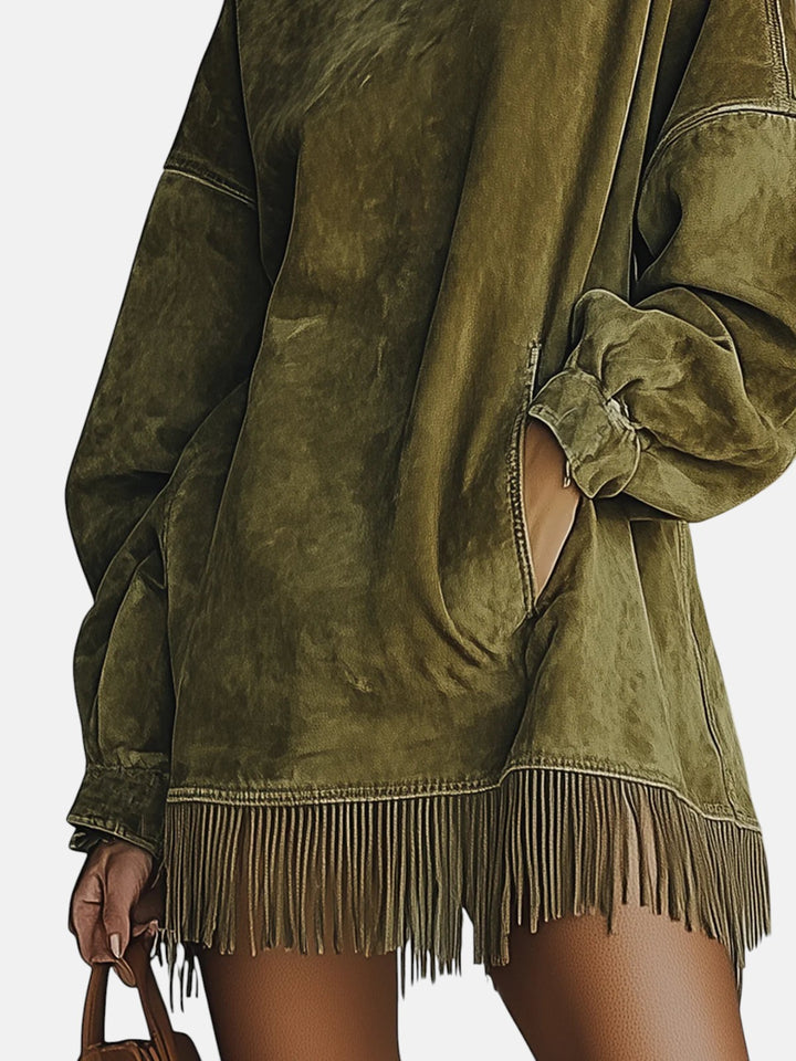 Sheri | Cozy Suede Fringe Dress