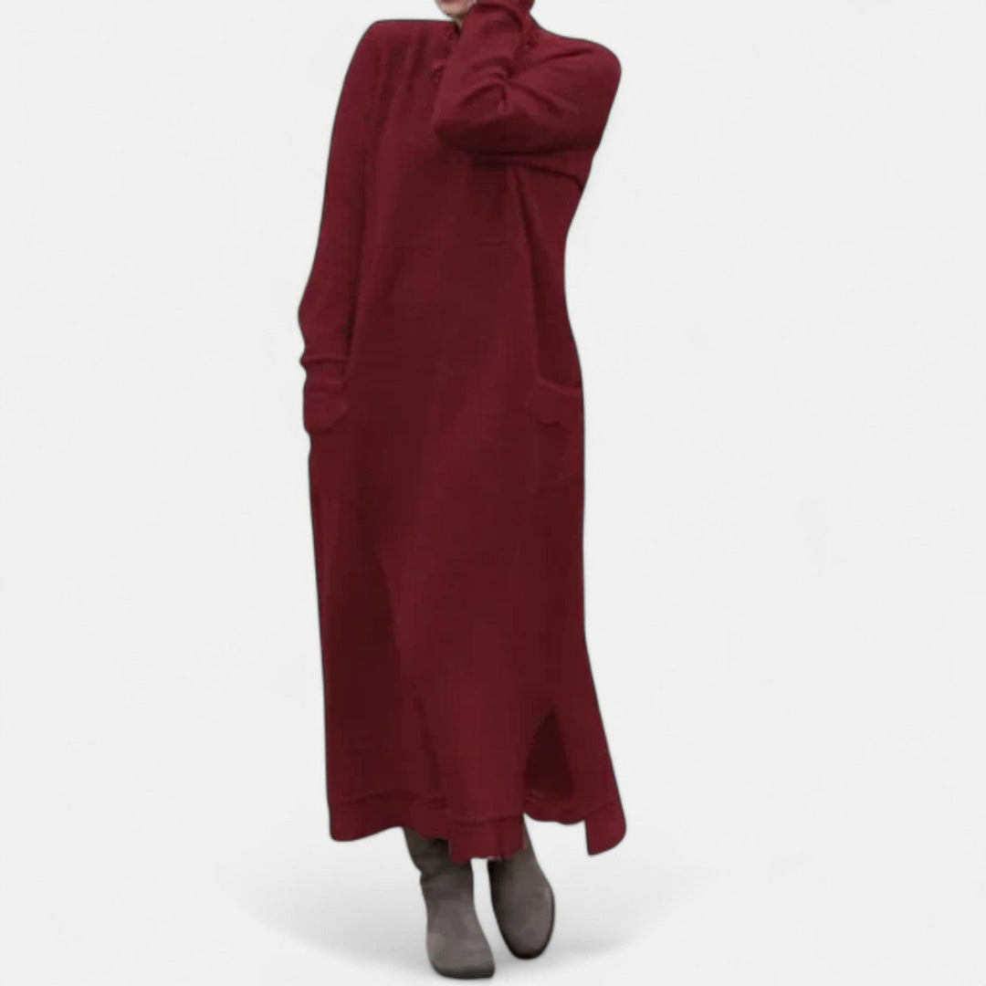 Mara Knitted Maxi Dress – Cozy Long Sleeve Oversized Winter Dress