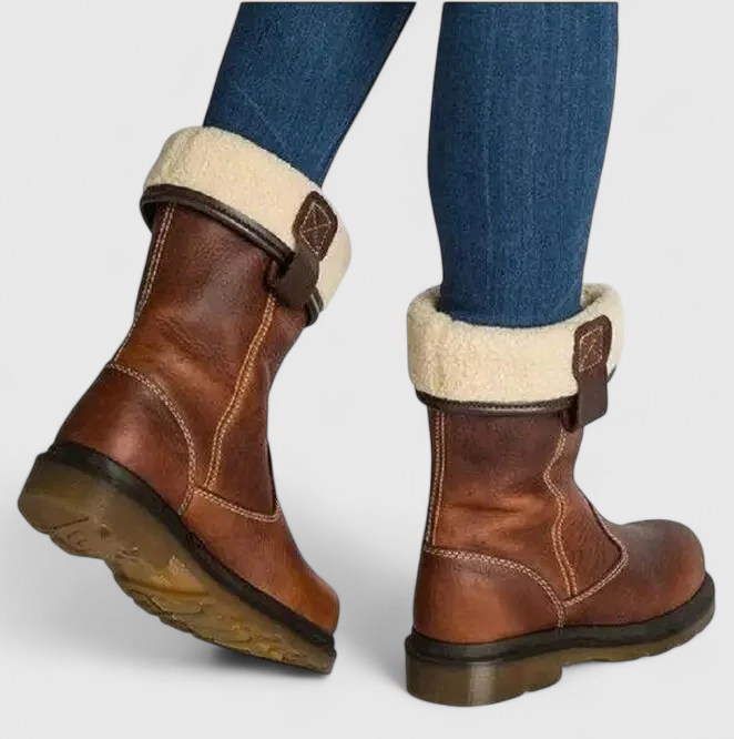 Shareen - Faux Leather Winter Boots